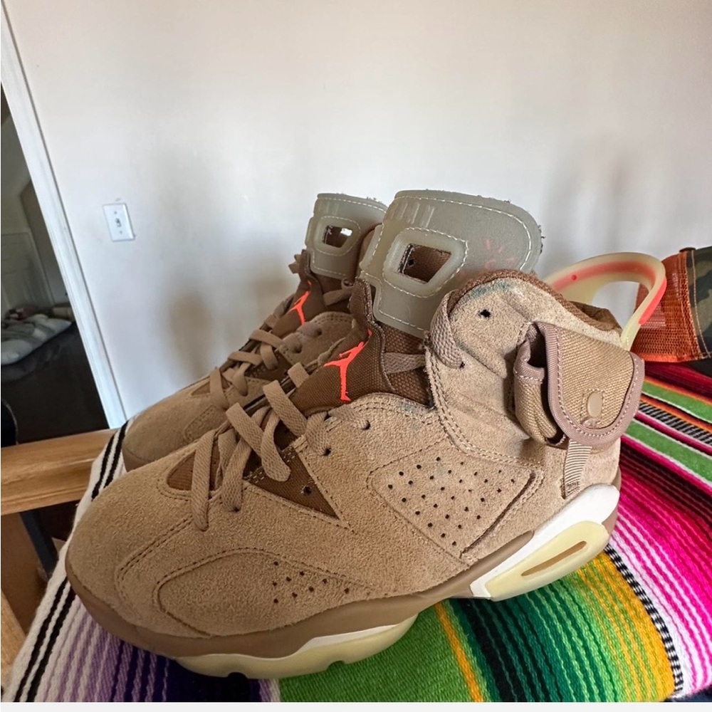 Jordan Athletic Shoes in Tan and Orange